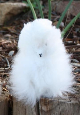 6" Standing Alpaca Fur Toy Toy White