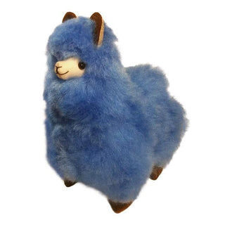 9" Standing Fur Alpaca Toy Toys Blue