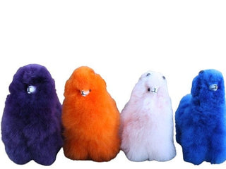9" Standing Fur Alpaca Toy Toys Blue