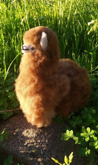 9" Standing Fur Alpaca Toy Toys Brown
