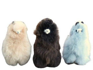 9" Standing Fur Alpaca Toy Toys Silver