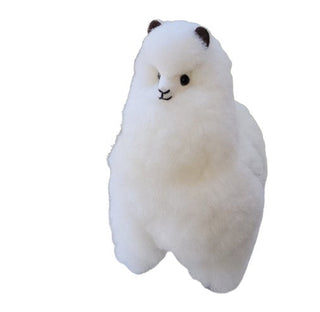 9" Standing Fur Alpaca Toy Toys White