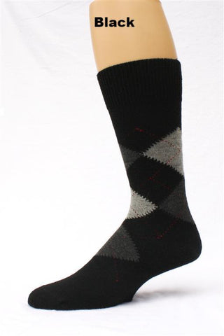 Alpaca Argyle Socks Socks Medium Black