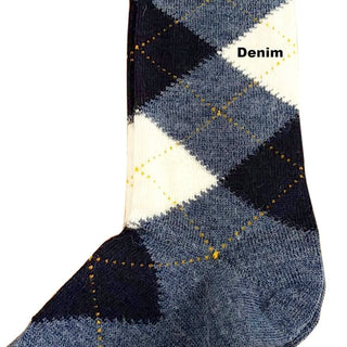 Alpaca Argyle Socks Socks Medium Denim