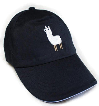 Alpaca Baseball Cap Hat AlpacaStanding Black