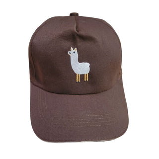Alpaca Baseball Cap Hat AlpacaStanding Brown
