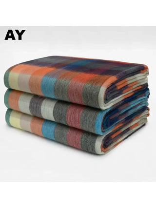 Alpaca Bed Blanket - Striped Blankets