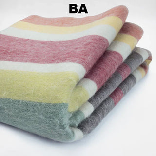 Alpaca Bed Blanket - Striped Blankets