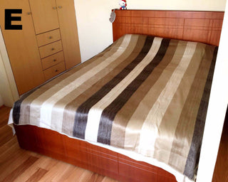 Alpaca Bed Blanket - Striped Blankets