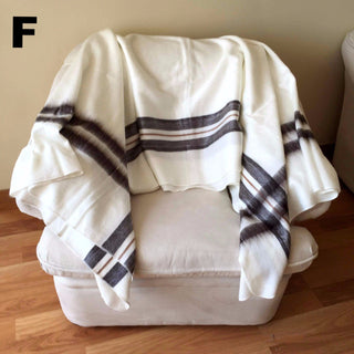 Alpaca Bed Blanket - Striped Blankets