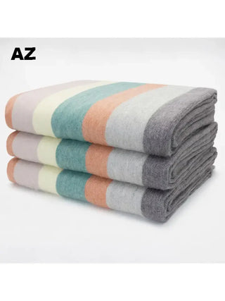 Alpaca Bed Blanket - Striped Blankets