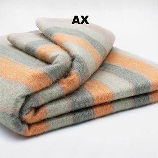 Alpaca Bed Blanket - Striped Blankets