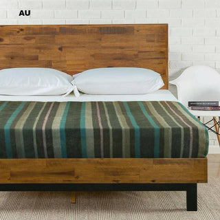 Alpaca Bed Blanket - Striped Blankets