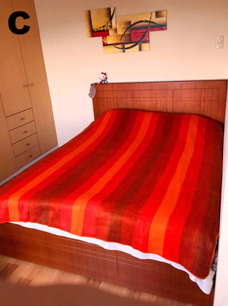 Alpaca Bed Blanket - Striped Blankets