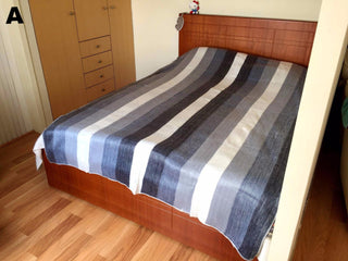 Alpaca Bed Blanket - Striped Blankets A