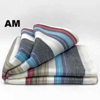 Alpaca Bed Blanket - Striped Blankets AM