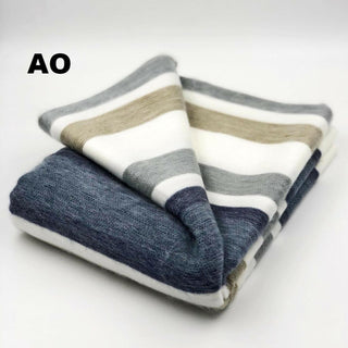 Alpaca Bed Blanket - Striped Blankets AO