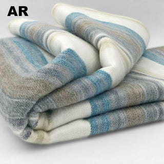 Alpaca Bed Blanket - Striped Blankets AR