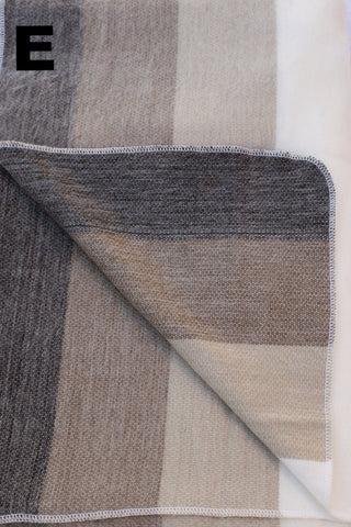 Alpaca Bed Blanket - Striped Blankets E 