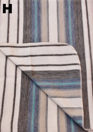 Alpaca Bed Blanket - Striped Blankets H