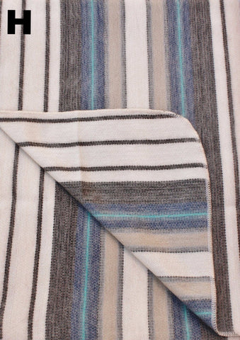 Alpaca Bed Blanket - Striped Blankets H 
