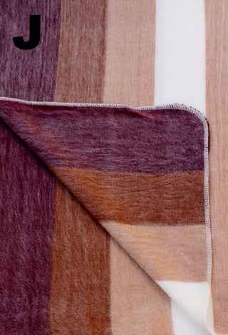Alpaca Bed Blanket - Striped Blankets J