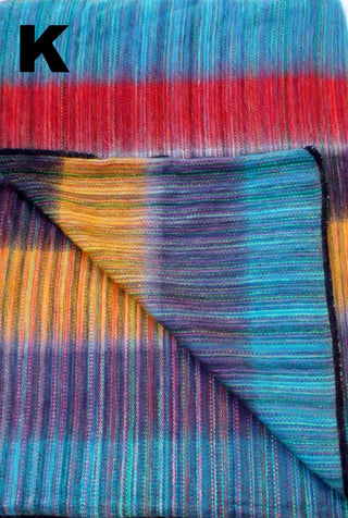 Alpaca Bed Blanket - Striped Blankets K