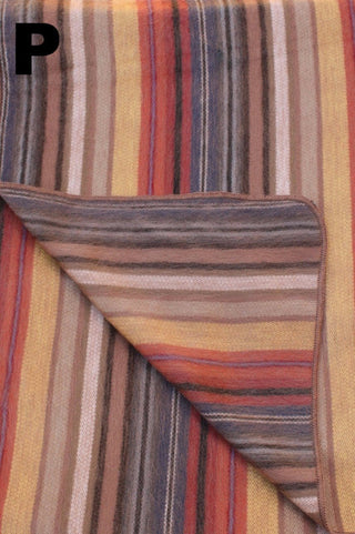Alpaca Bed Blanket - Striped Blankets P