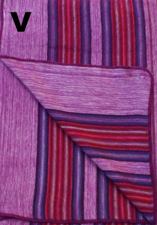 Alpaca Bed Blanket - Striped Blankets V