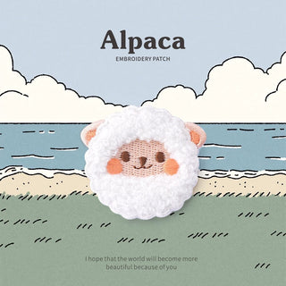 Alpaca Embroidery Patch Face