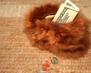 Alpaca Fur Coin Purse Toys Brown