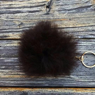 Alpaca Fuzzball Keychain Fun Black 