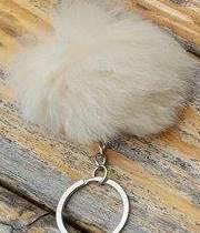 Alpaca Fuzzball Keychain Fun Fawn
