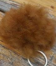 Alpaca Fuzzball Keychain Fun Medium Brown