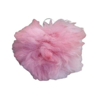 Alpaca Fuzzball Keychain Fun Pink 