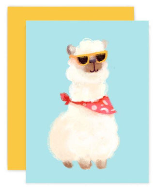 Alpaca Greeting Card - Hipster Alpaca Gift Card Hipster Card - 1