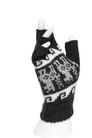 Alpaca Inca Patterned Fingerless Gloves Gloves 