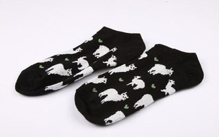 Alpaca Love No-Show Cotton Socks Socks Black