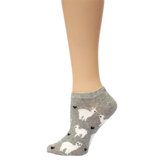 Alpaca Love No-Show Cotton Socks Socks Grey 