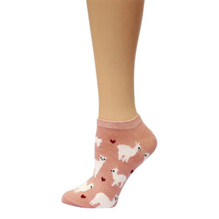 Alpaca Love No-Show Cotton Socks Socks Pink
