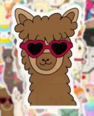 Alpaca Stickers Glossy Fun