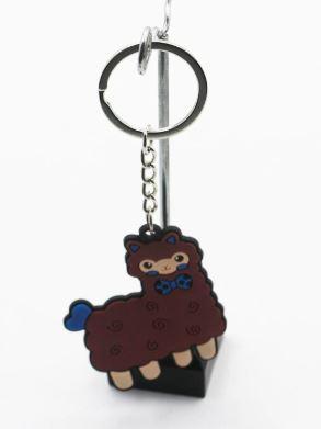 Alpaca Tag Keychain Fun Brown
