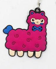 Alpaca Tag Keychain Fun Fuchia 