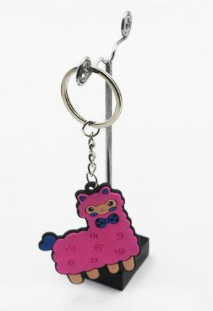 Alpaca Tag Keychain Fun Pink