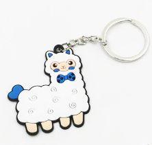 Alpaca Tag Keychain Fun White 