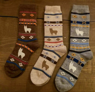Alpaca Watching Socks Socks Child Small Brown