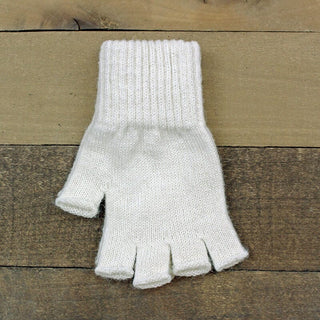 Alpaca Work/Play Fingerless Alpaca Gloves Gloves Small White