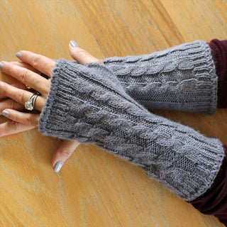 Alpaca Wrist Warmers Cabled Gloves