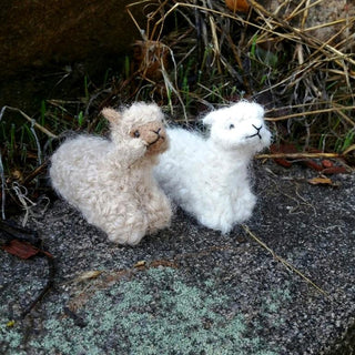 Alpacadorable Cria Hand Made Baby Alpaca Ornaments Holiday 2.5 inch Cria LightBrown