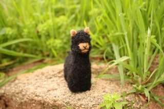 Alpacadorable Hand Made Baby Alpaca Ornaments Holiday 3 inch Black 